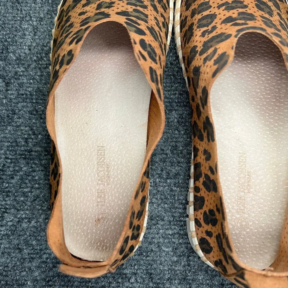 Ilse Jacobsen Shoes Womens 11 Brown Cheetah Print Slip On Comfort Casual Sneaker